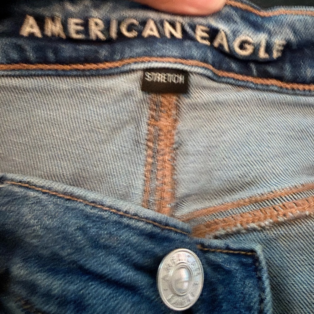 American Eagle Outfitters Blue Distressed Flare Jeans size 10 - Picture 4 of 4